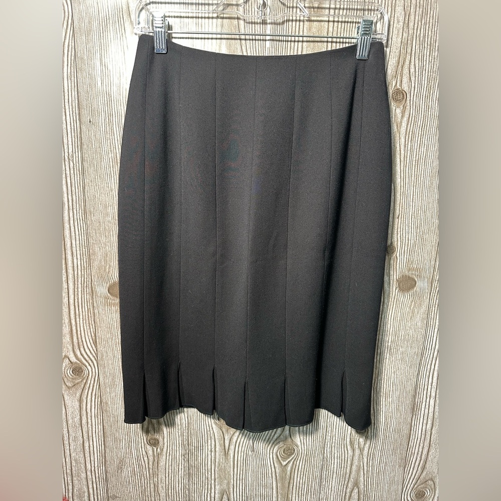 $475 Margon Italy Black Wool Blend Pencil Skirt